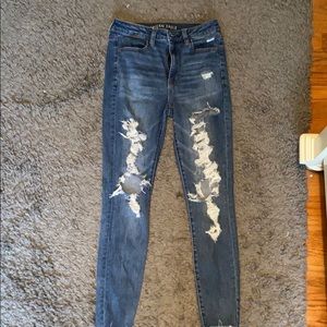 Dark blue ripped jeans from american eagle!